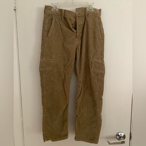 Vince Men's Corduroy Cargo Pants in Olive Brown